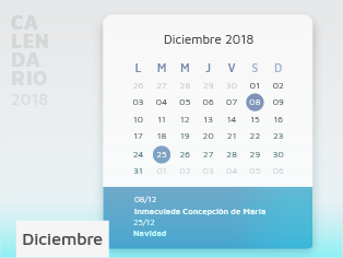 Calendario diciembre